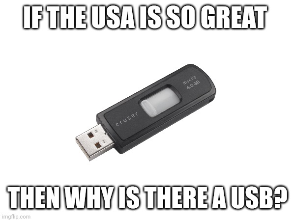 Just you wait until the USC | IF THE USA IS SO GREAT; THEN WHY IS THERE A USB? | image tagged in usa,usb,usc,usd,use,usf | made w/ Imgflip meme maker
