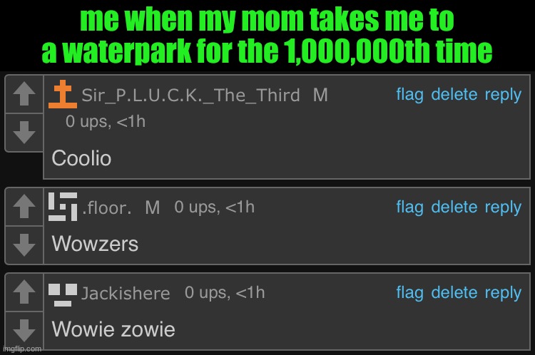 WOWOWOWOWOWOOEOWOWOWOWOWOWOWOWO | me when my mom takes me to a waterpark for the 1,000,000th time | image tagged in wowowowowowooeowowowowowowowowo | made w/ Imgflip meme maker