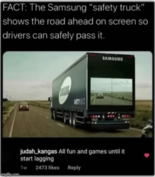 #2,158 | image tagged in comments,trucks,lag,road | made w/ Imgflip meme maker