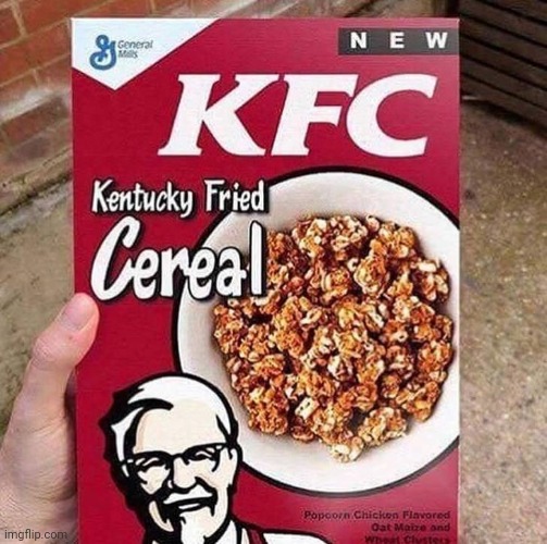 #2,164 | image tagged in cereal,kfc,food,fake,products,memes | made w/ Imgflip meme maker