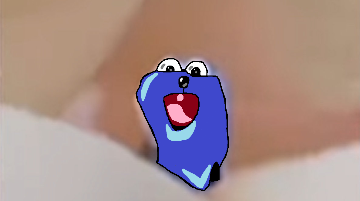 High Quality Microsoft Paint Screaming blue thing meme remake Blank Meme Template