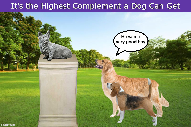 It’s the Highest Complement a Dog Can Get | image tagged in dog,dogs,statue,funny,memes,good boy | made w/ Imgflip meme maker