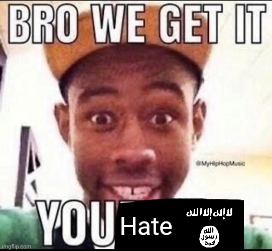 BRO WE GET IT YOU'RE GAY | Hate | image tagged in bro we get it you're gay | made w/ Imgflip meme maker