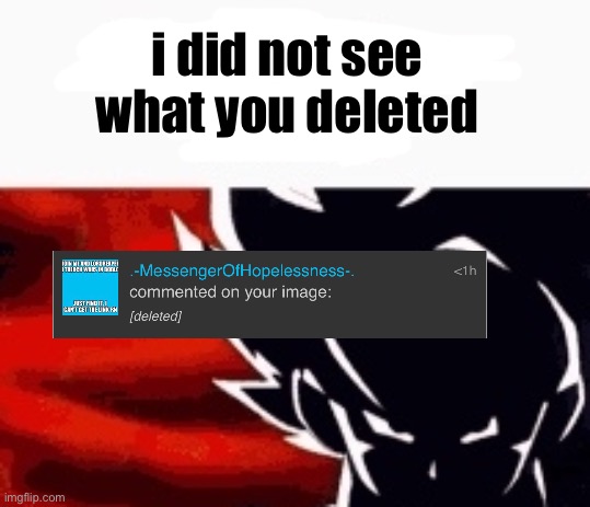 i saw what you deleted | i did not see what you deleted | image tagged in i saw what you deleted | made w/ Imgflip meme maker