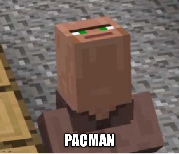 Minecraft Villager Looking Up | PACMAN | image tagged in minecraft villager looking up | made w/ Imgflip meme maker