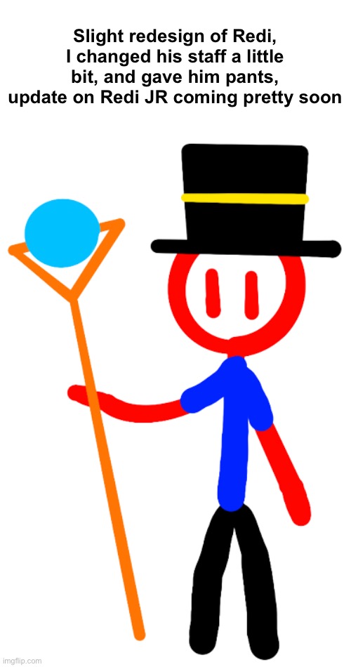 Yes this is a template (search imgflip-bossfights in templates as always) | Slight redesign of Redi, I changed his staff a little bit, and gave him pants, update on Redi JR coming pretty soon | image tagged in redi redesign 2 | made w/ Imgflip meme maker