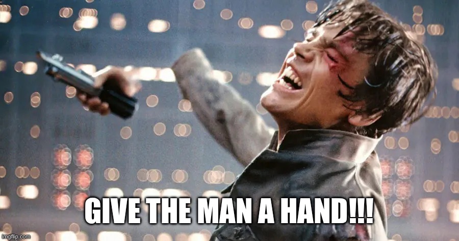Luke | GIVE THE MAN A HAND!!! | image tagged in epic hand shake,applause,celebration | made w/ Imgflip meme maker