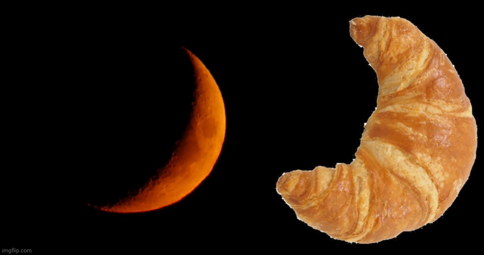 Crescent croissant moons | image tagged in crescent,croissant,moon,moons,science,memes | made w/ Imgflip meme maker