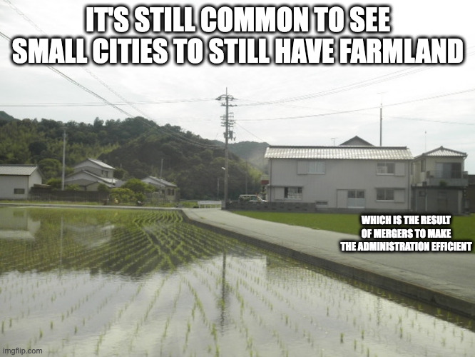 Shibo-cho, Komatsu | IT'S STILL COMMON TO SEE SMALL CITIES TO STILL HAVE FARMLAND; WHICH IS THE RESULT OF MERGERS TO MAKE THE ADMINISTRATION EFFICIENT | image tagged in japan,memes | made w/ Imgflip meme maker