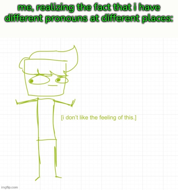 "She's a kind person!" "She? I thought it was he..." | me, realizing the fact that i have different pronouns at different places: | made w/ Imgflip meme maker