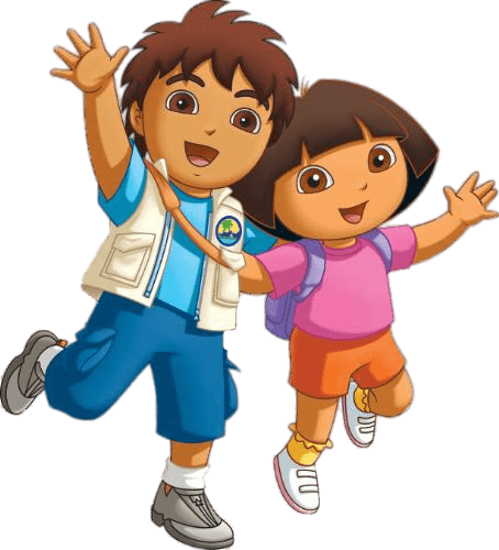 Diego Y Dora Caminando Juntos Y Sonriendo Meme Template