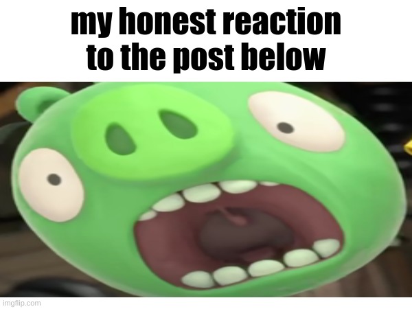 aaaaaaahh | my honest reaction to the post below | made w/ Imgflip meme maker