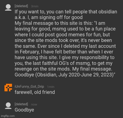 obsidian is right tho. I might also leave soon. | made w/ Imgflip meme maker
