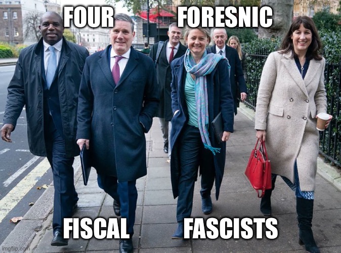 Comedy | FOUR              FORESNIC; FISCAL            FASCISTS | image tagged in mocking laugh face | made w/ Imgflip meme maker
