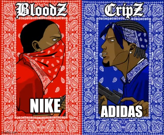 which side are you on | ADIDAS; NIKE | image tagged in which side are you on | made w/ Imgflip meme maker