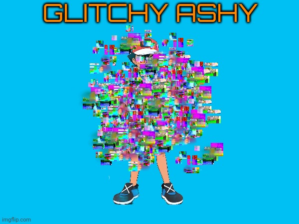 Glitchy ashy logo Blank Meme Template