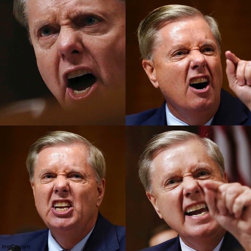 Lindsey Graham angry face | image tagged in lindsey graham angry face | made w/ Imgflip meme maker