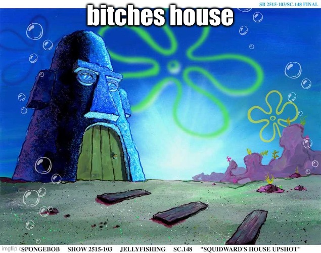 Squidward house | bitches house | image tagged in squidward house | made w/ Imgflip meme maker