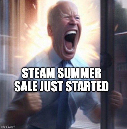 LET’S GO!!!!!! | STEAM SUMMER SALE JUST STARTED | image tagged in biden lets go | made w/ Imgflip meme maker