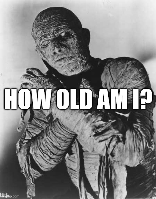 Mummys ghost | HOW OLD AM I? | image tagged in mummys ghost | made w/ Imgflip meme maker