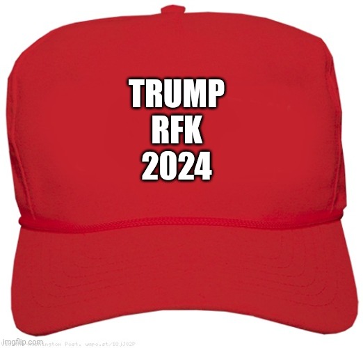 blank red MAGA hat | TRUMP
RFK
2024 | image tagged in blank red maga hat | made w/ Imgflip meme maker