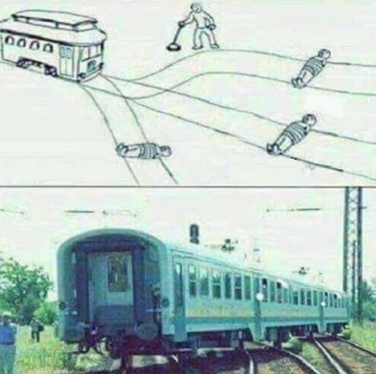 Trolley switch with train Blank Meme Template