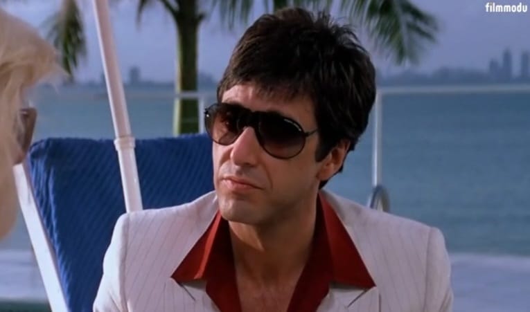 Tony Montana wearing sunglasses Blank Meme Template
