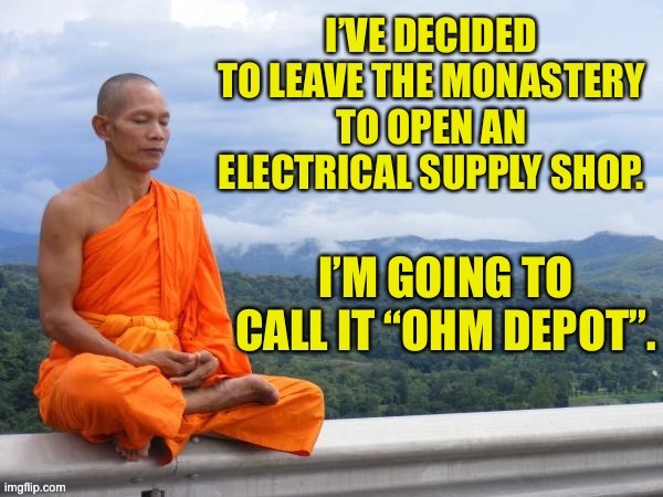 Ohm | image tagged in bad pun | made w/ Imgflip meme maker
