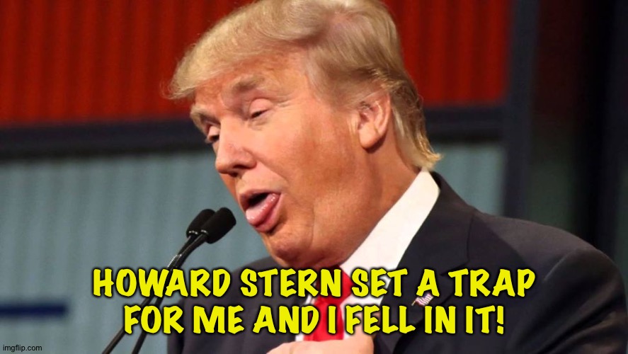 Stupid trump | HOWARD STERN SET A TRAP FOR ME AND I FELL IN IT! | image tagged in stupid trump | made w/ Imgflip meme maker