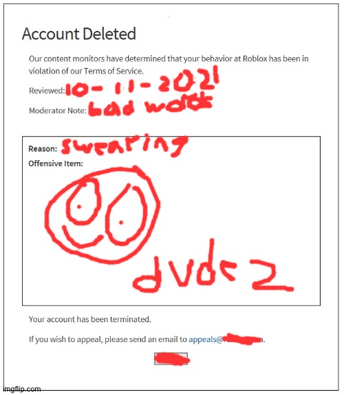 banned from ROBLOX - Imgflip