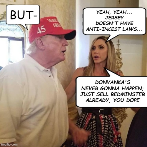 Yes, it's salacious and disgusting... and FOX's talking heads are hardly any better so it balances out. | BUT-; YEAH, YEAH... JERSEY DOESN'T HAVE ANTI-INCEST LAWS... DONVANKA'S NEVER GONNA HAPPEN; JUST SELL BEDMINSTER ALREADY, YOU DOPE | image tagged in trump old man,incestuous,old pervert,grossed out | made w/ Imgflip meme maker