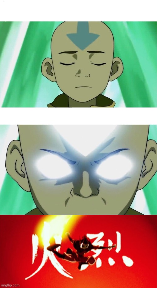 image tagged in aang going avatar state,avatar four nations | made w/ Imgflip meme maker