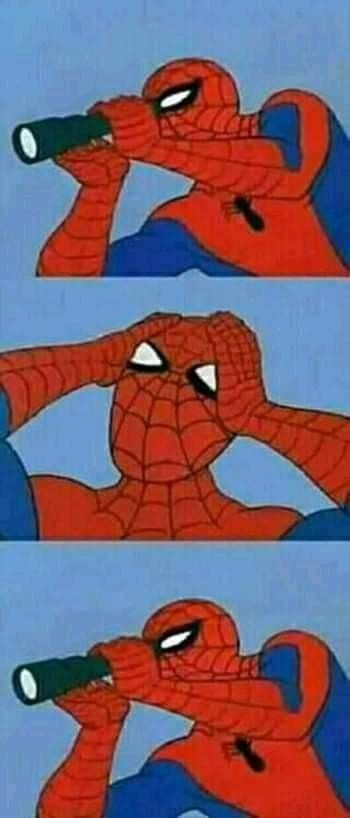 Spiderman Binoculars Blank Meme Template