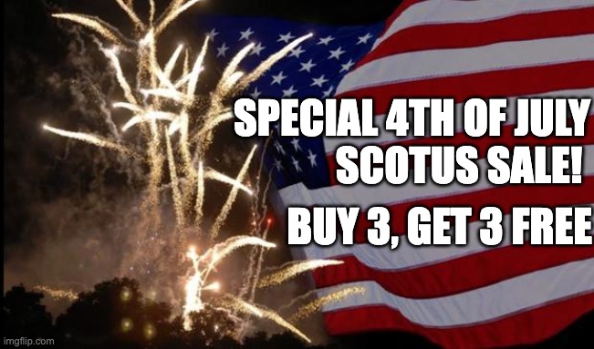 Buy 3 Get 3 Free | SPECIAL 4TH OF JULY
SCOTUS SALE! BUY 3, GET 3 FREE | image tagged in scotus,corruption,scotus is corrupt,investigate scotus | made w/ Imgflip meme maker