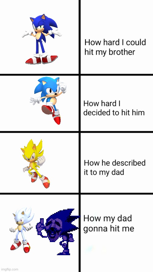 How hard I could hit my brother | image tagged in how hard i could hit my brother,sonic the hedgehog | made w/ Imgflip meme maker