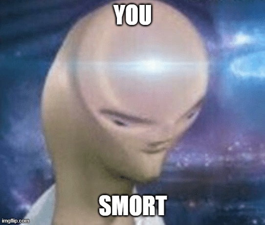 SMORT | YOU SMORT | image tagged in smort | made w/ Imgflip meme maker