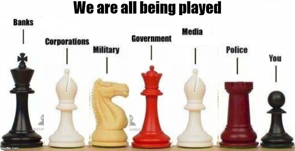 Order of command | We are all being played | image tagged in chess,game,pawns | made w/ Imgflip meme maker