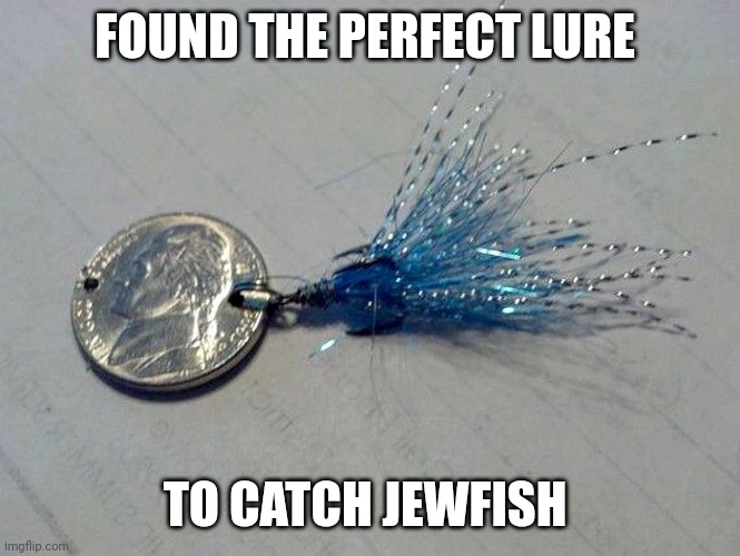 Fishing | FOUND THE PERFECT LURE; TO CATCH JEWFISH | image tagged in fishing | made w/ Imgflip meme maker