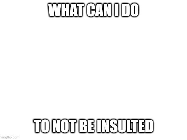 pls | WHAT CAN I DO; TO NOT BE INSULTED | image tagged in pls | made w/ Imgflip meme maker