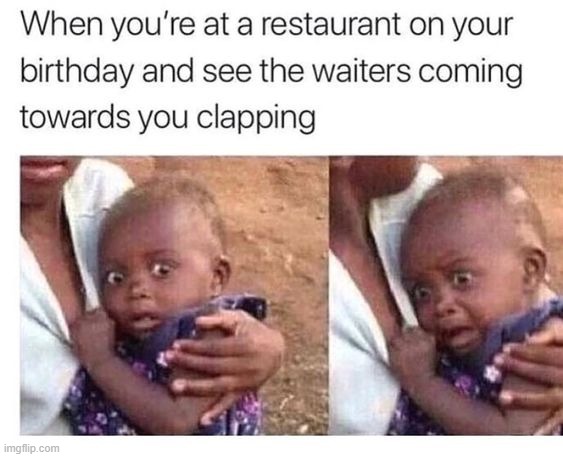 image tagged in birthday,restaurant,waiter,clapping | made w/ Imgflip meme maker