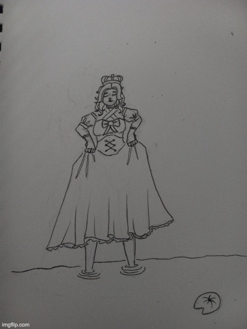 princess in water | image tagged in water,drawing,princess | made w/ Imgflip meme maker