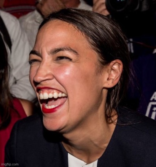 AOC horse laugh | image tagged in aoc horse laugh | made w/ Imgflip meme maker