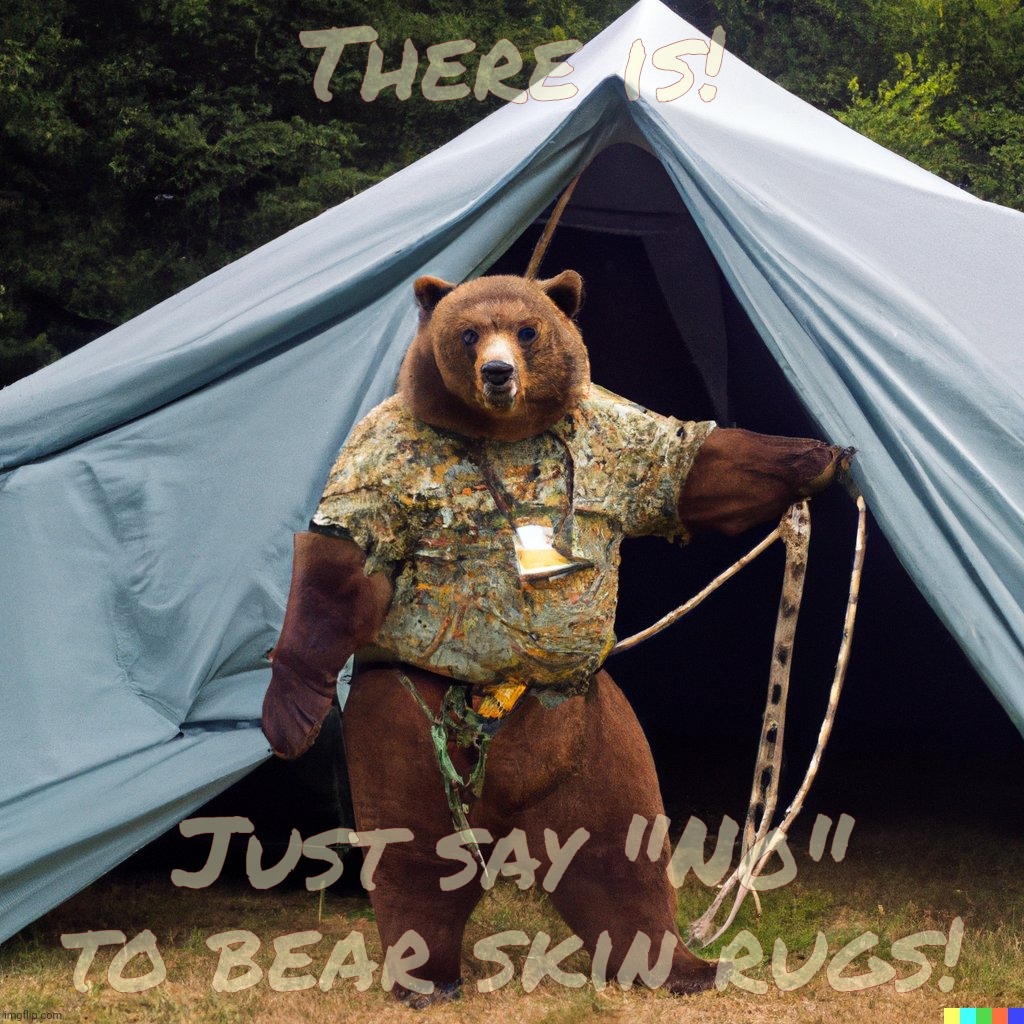 There is! Just say "No" to bear skin rugs! | made w/ Imgflip meme maker