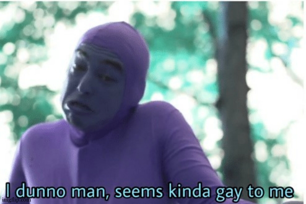 I dunno man seems kinda gay to me | image tagged in i dunno man seems kinda gay to me | made w/ Imgflip meme maker