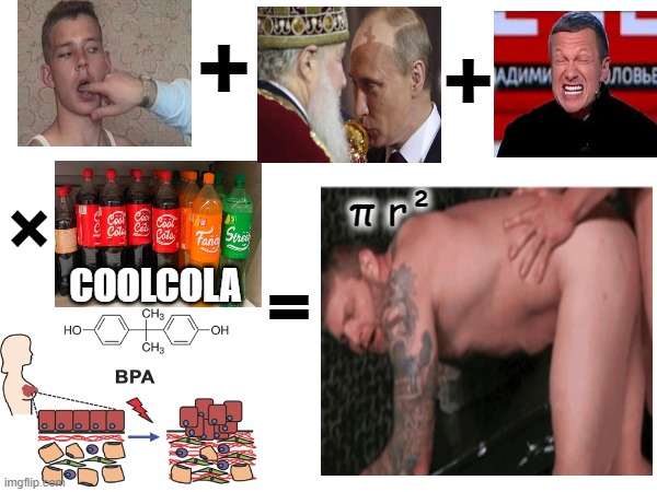 Russian homophobia and conspiracy nonsense | +; +; ×; π r²; COOLCOLA; = | image tagged in russia,conspiracy,nonsense,homophobia | made w/ Imgflip meme maker