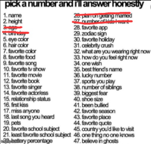 Again I have to post to answer | image tagged in pick a number and i'll answer honestly | made w/ Imgflip meme maker
