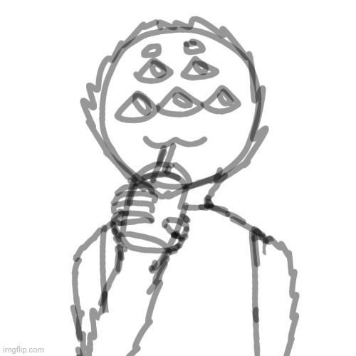 W.I.P. drawing of Will drinking that Grimace Shake | made w/ Imgflip meme maker