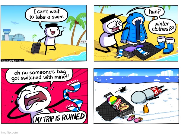 Ded | image tagged in winter,comics,beach | made w/ Imgflip meme maker