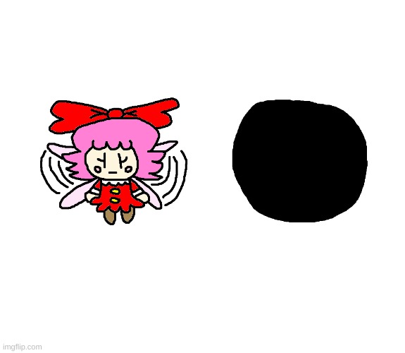 Ribbon meets Black Hole from BFB | image tagged in kirby,bfb,crossover,fanart,cute,bfdi | made w/ Imgflip meme maker