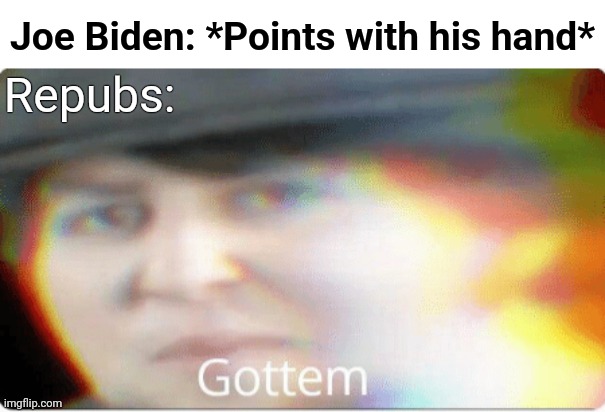 Gottem | Joe Biden: *Points with his hand* Repubs: | image tagged in gottem | made w/ Imgflip meme maker